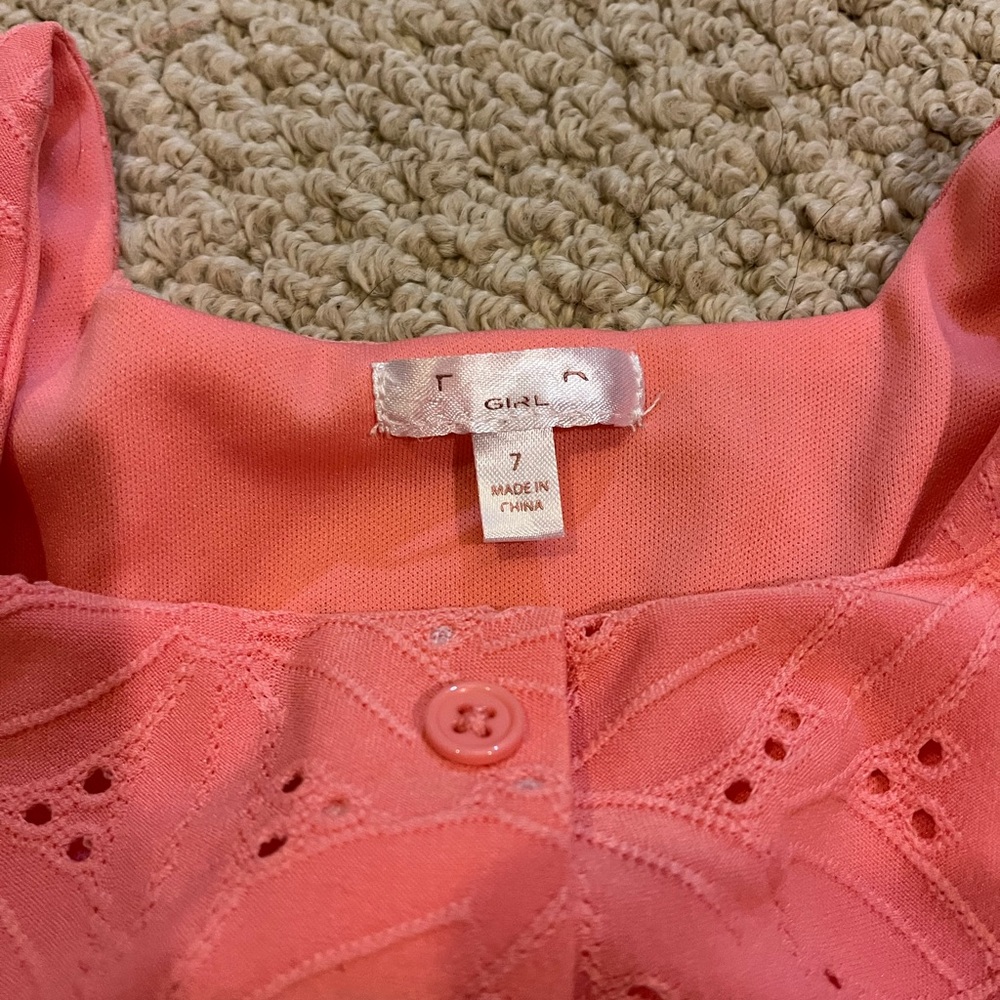 KIDS Pink bottom up eyelet dress
